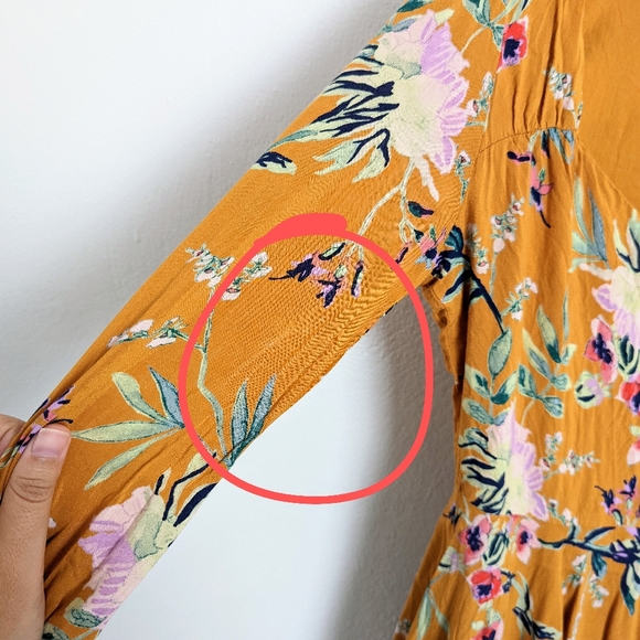 Urban Outfitters Ecote Floral Sweetheart Neckline Mini Dress Yellow Size 0 - Picture 4 of 9